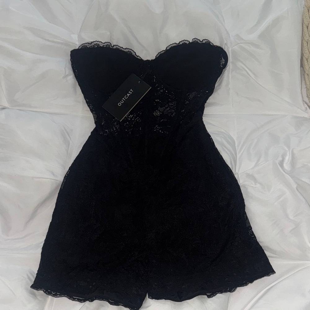 OUTCAST Black Lace Corset Playsuit/Romper